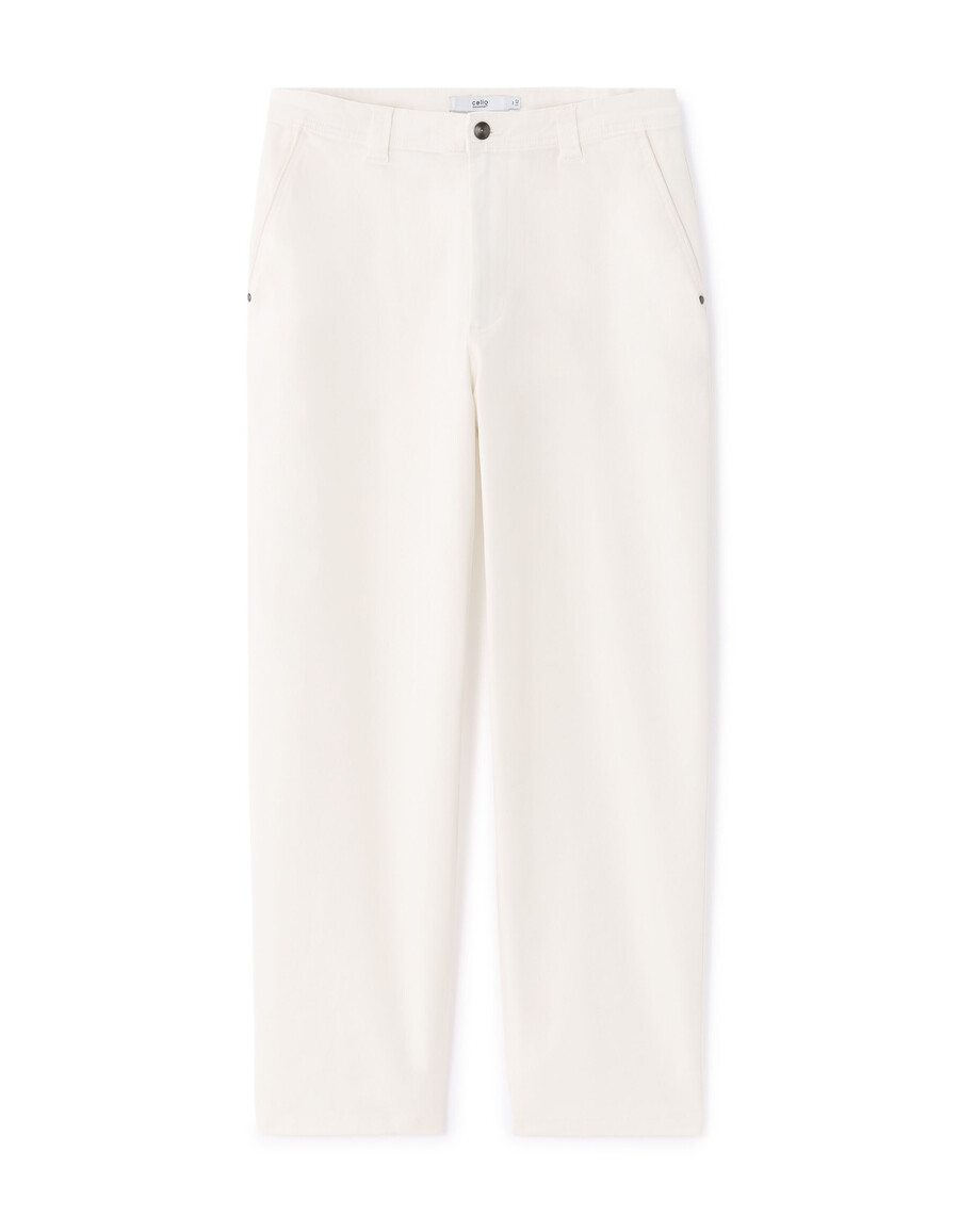 pantalones chinos holgados de algodón elástico