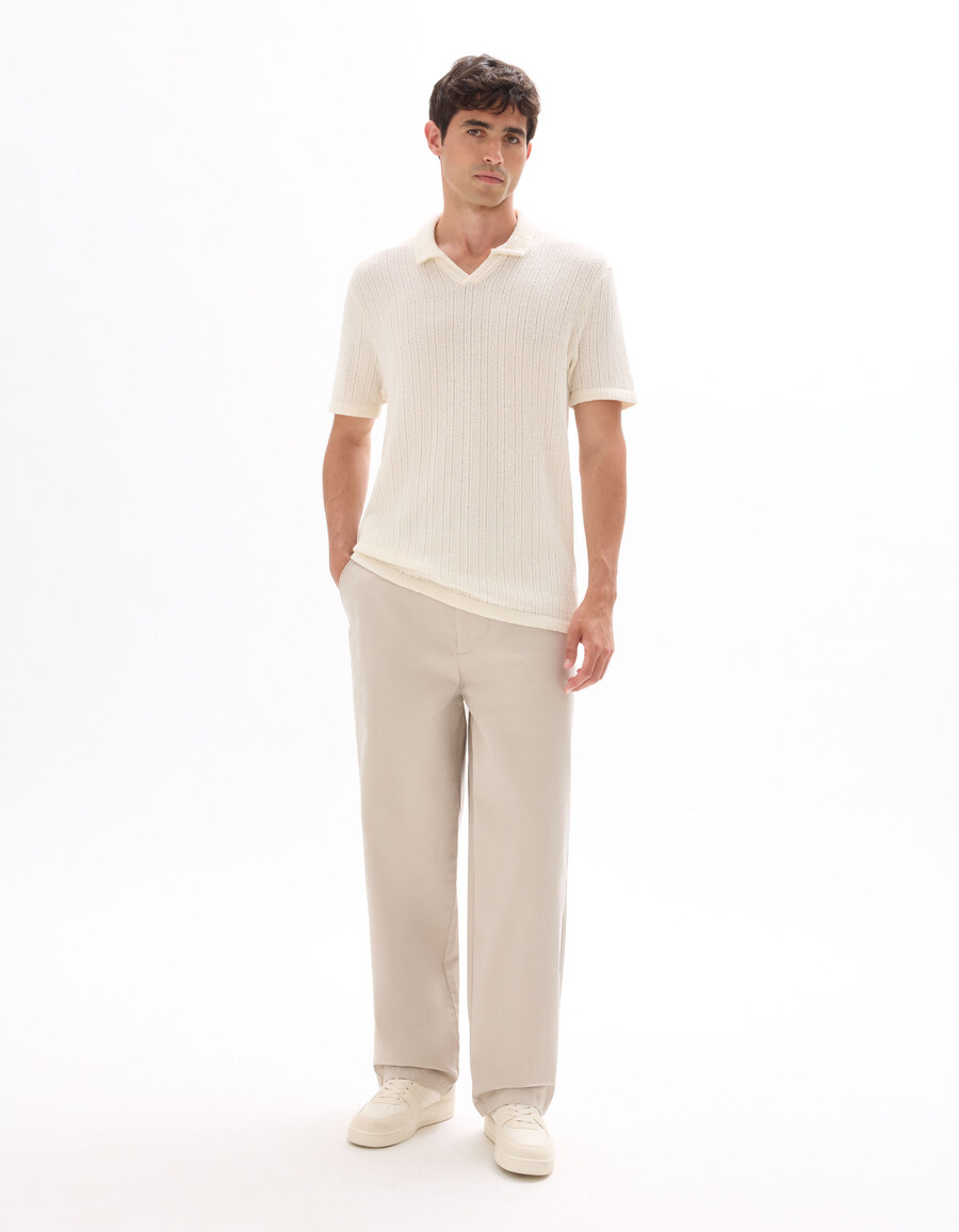pantalones chinos holgados de algodón elástico