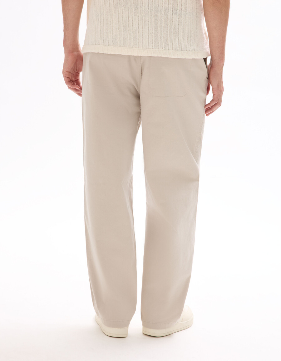 pantalones chinos holgados de algodón elástico