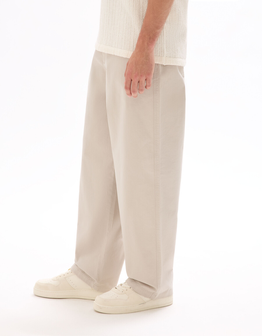 pantalones chinos holgados de algodón elástico