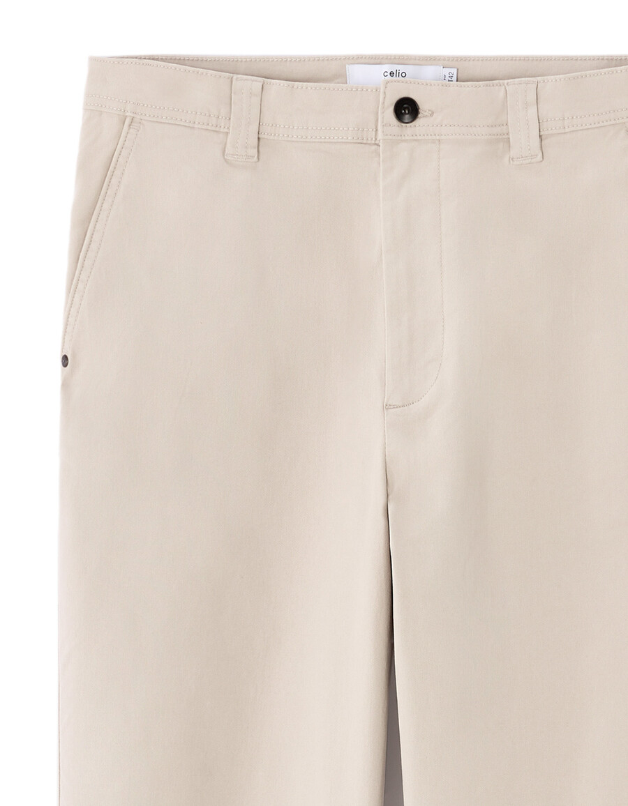 pantalones chinos holgados de algodón elástico