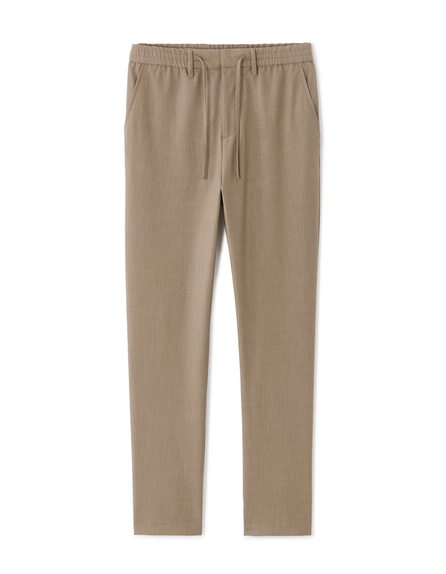 pantalones ajustados elásticos de largo 78 para todo el día en beige claro
