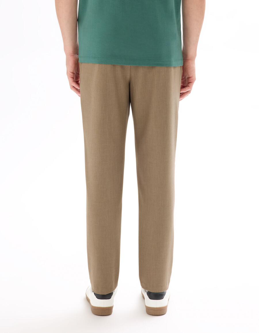 pantalones ajustados elásticos de largo 78 para todo el día en beige claro