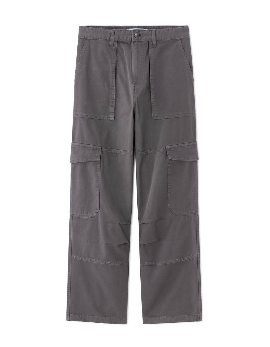 pantalones cargo holgados 100 algodón