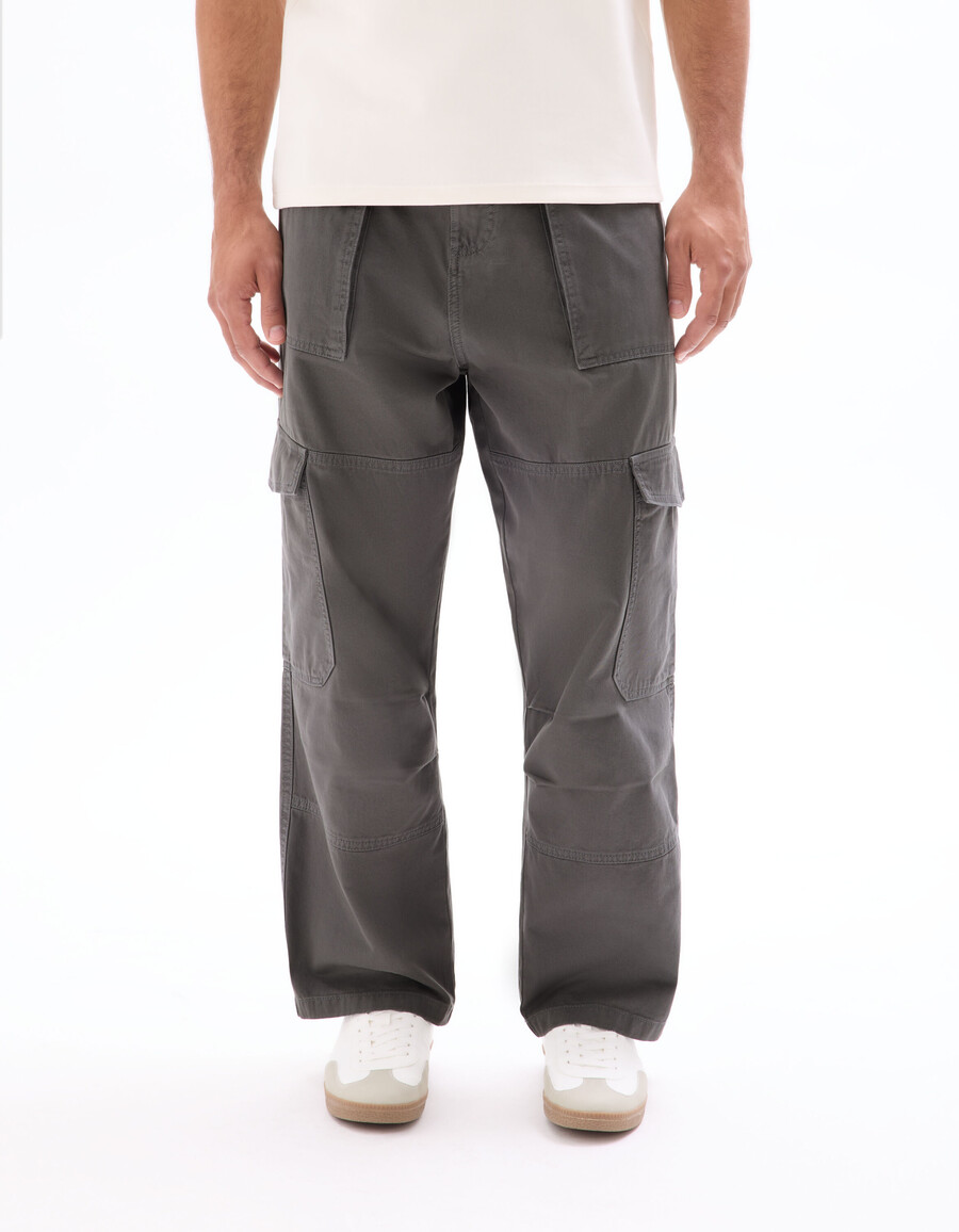 pantalones cargo holgados 100 algodón