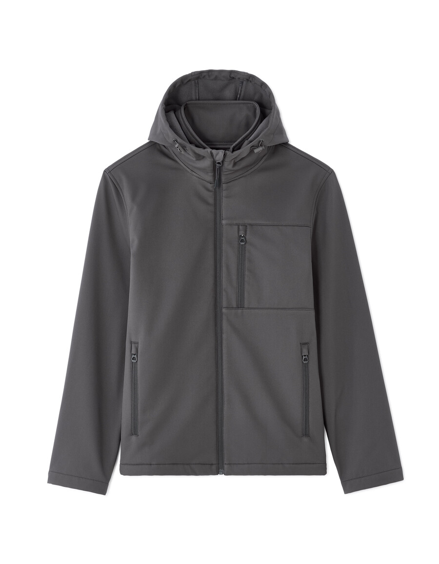 chaqueta softshell con capucha