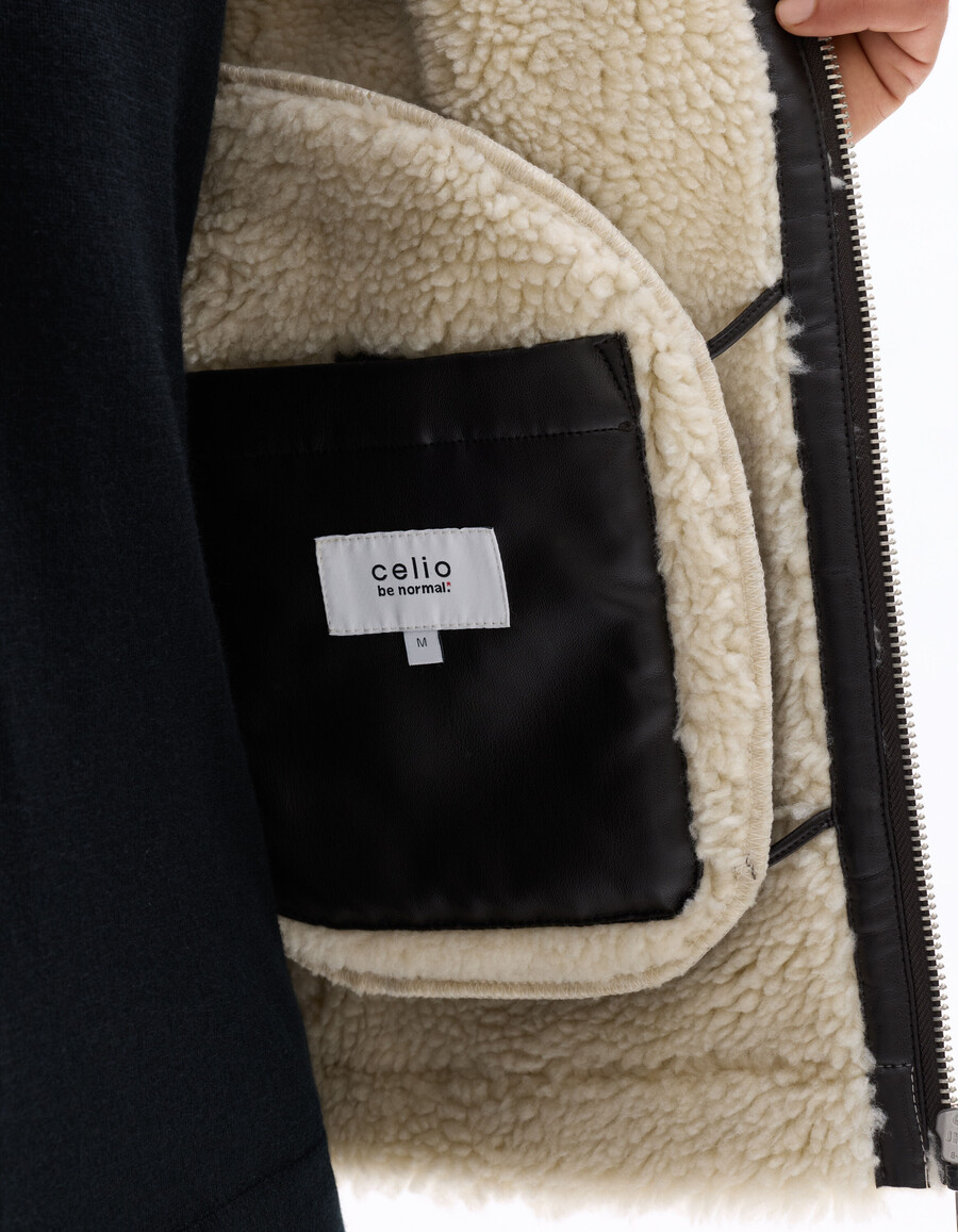 chaqueta bomber de ante sintético