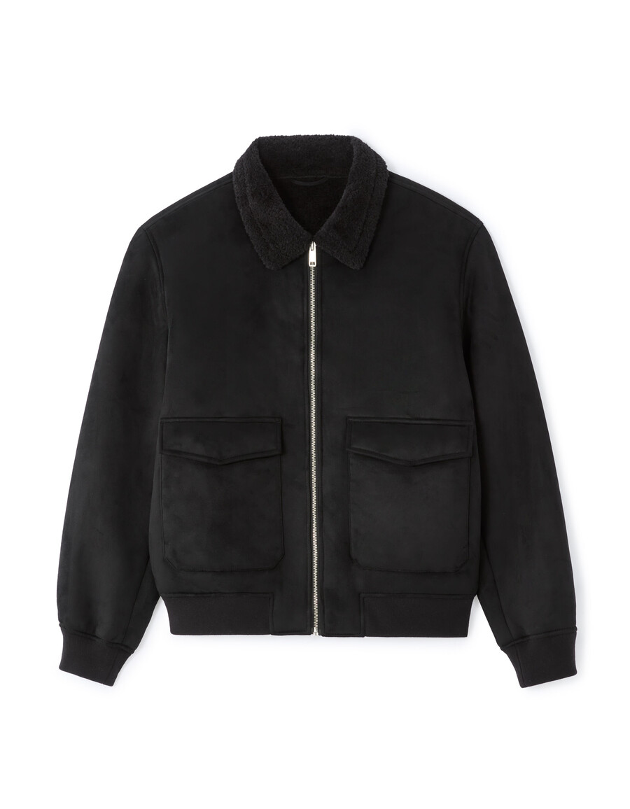 chaqueta bomber de ante sintético