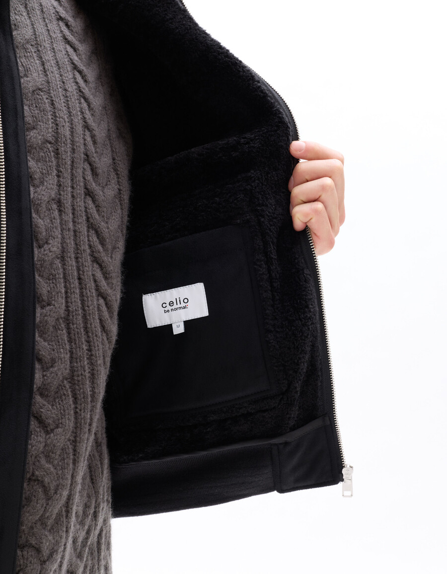 chaqueta bomber de ante sintético