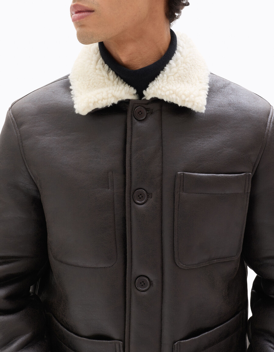 chaqueta de trabajo con forro de sherpa
