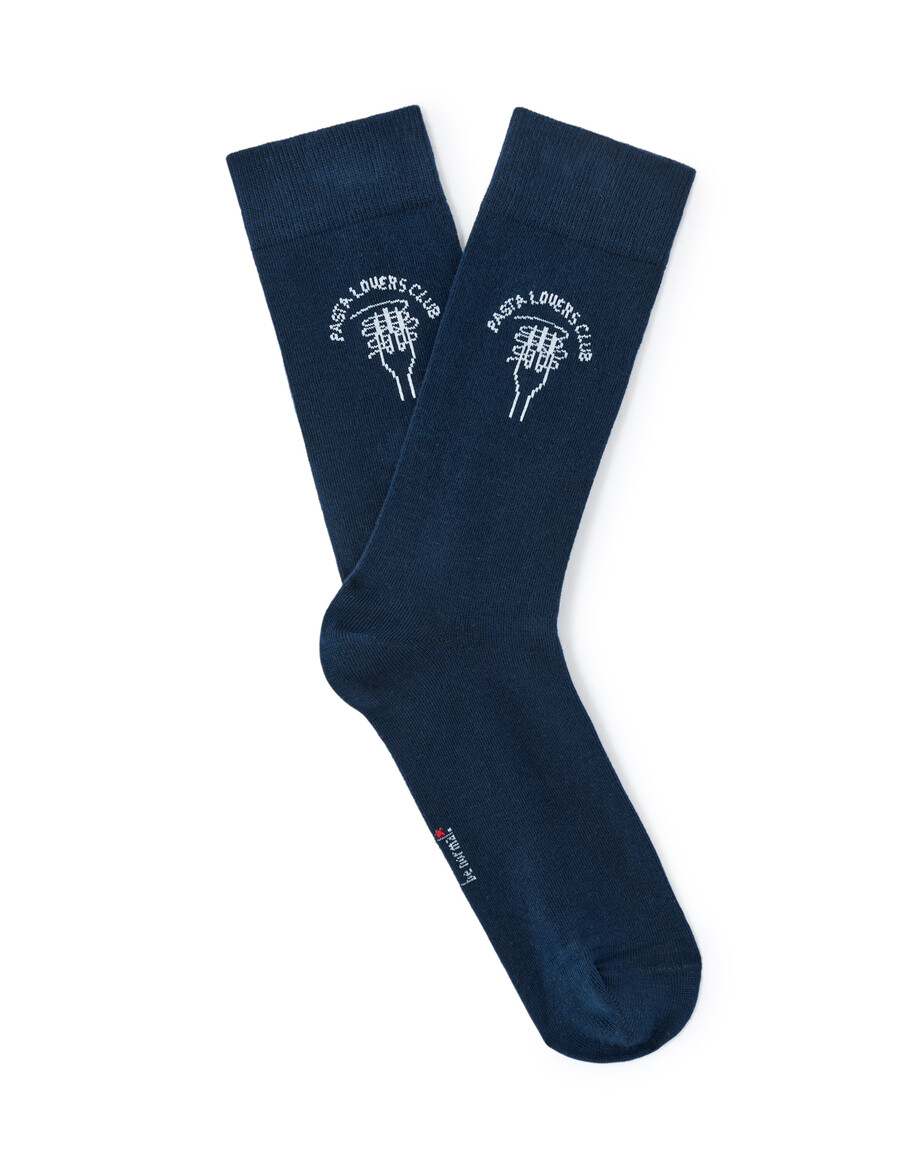 conjunto de regalo de calzoncillos y calcetines tipo bóxer con estampado navideño de pasta azul marino