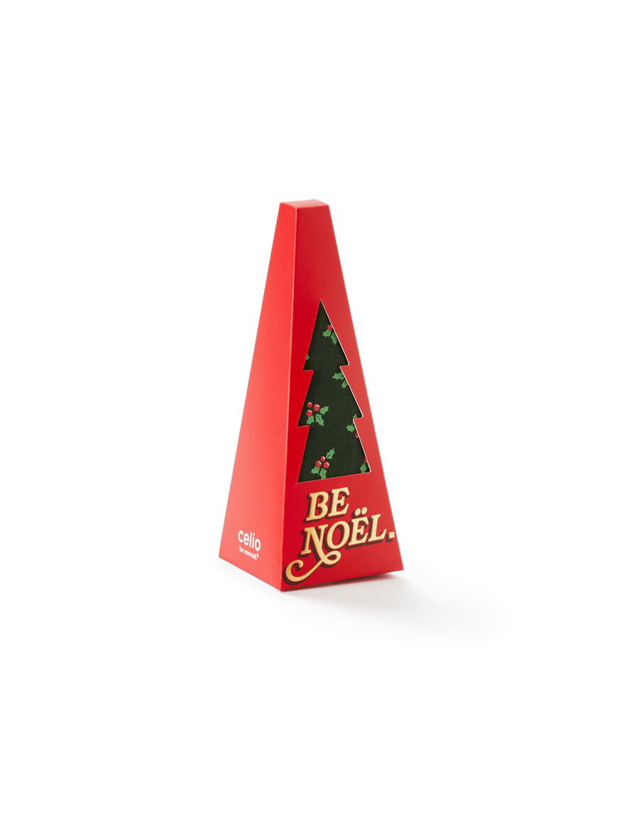 set de regalo de calzoncillos bóxer con diseño de árbol de navidad verde para hombre