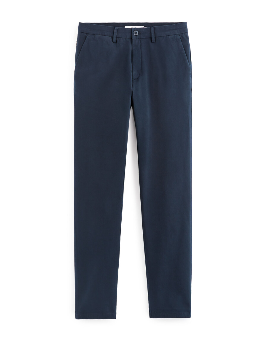 pantalones chinos rectos de algodón elástico largo estándar