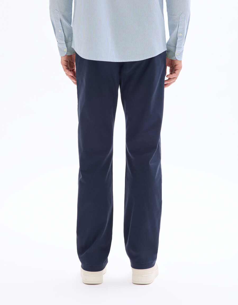 pantalones chinos rectos de algodón elástico largo estándar