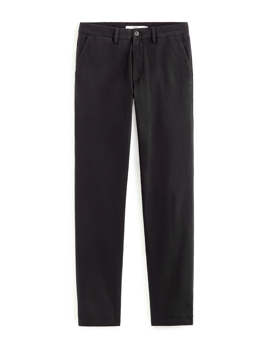 pantalones chinos rectos de algodón elástico largo estándar
