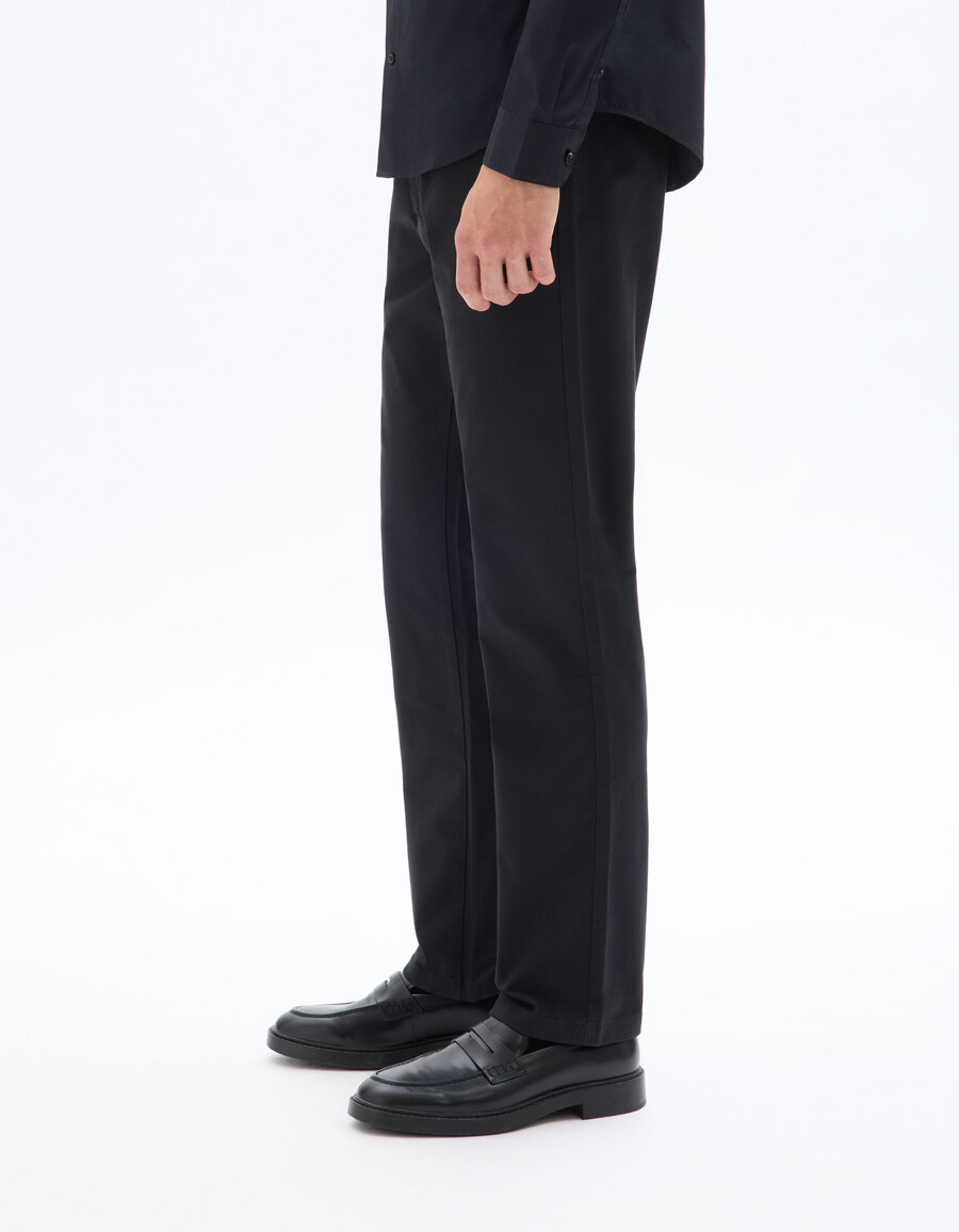 pantalones chinos rectos de algodón elástico largo estándar