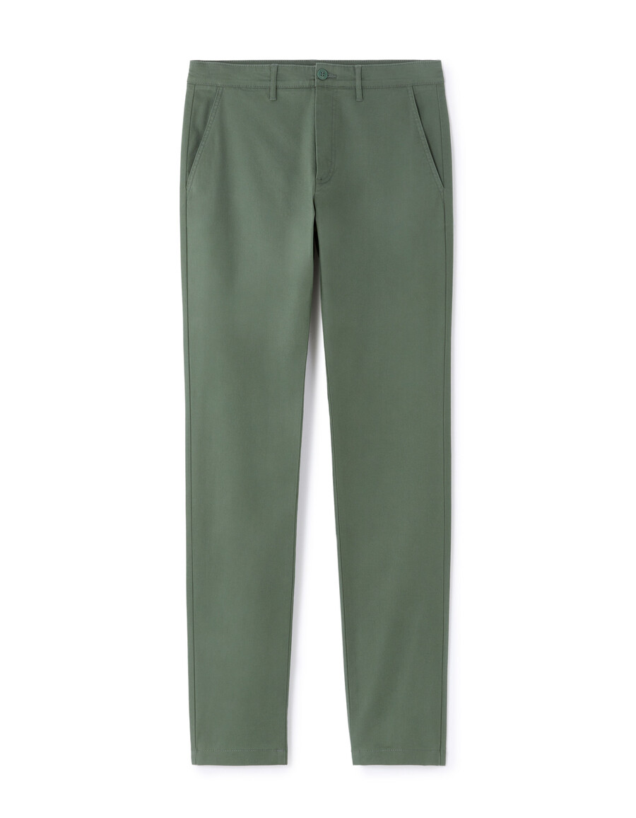 pantalones chinos ajustados de algodón elástico