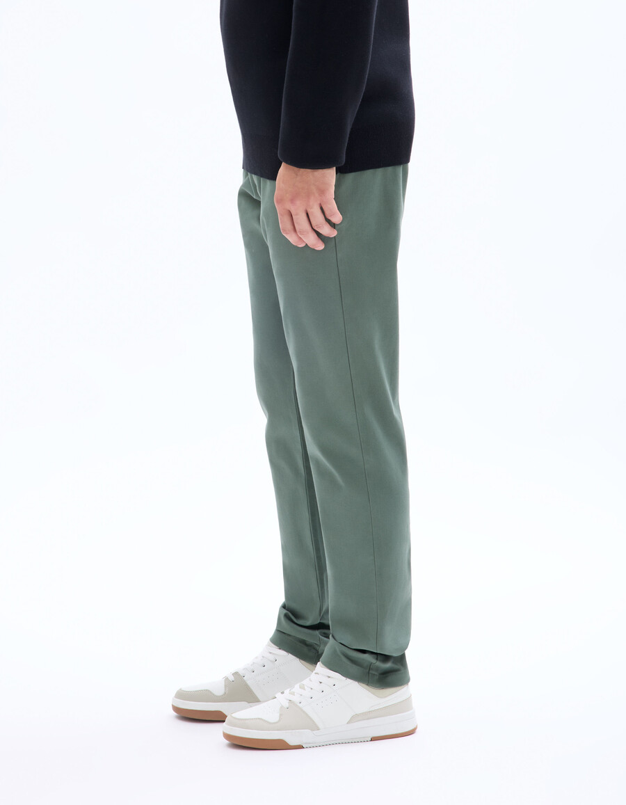 pantalones chinos ajustados de algodón elástico