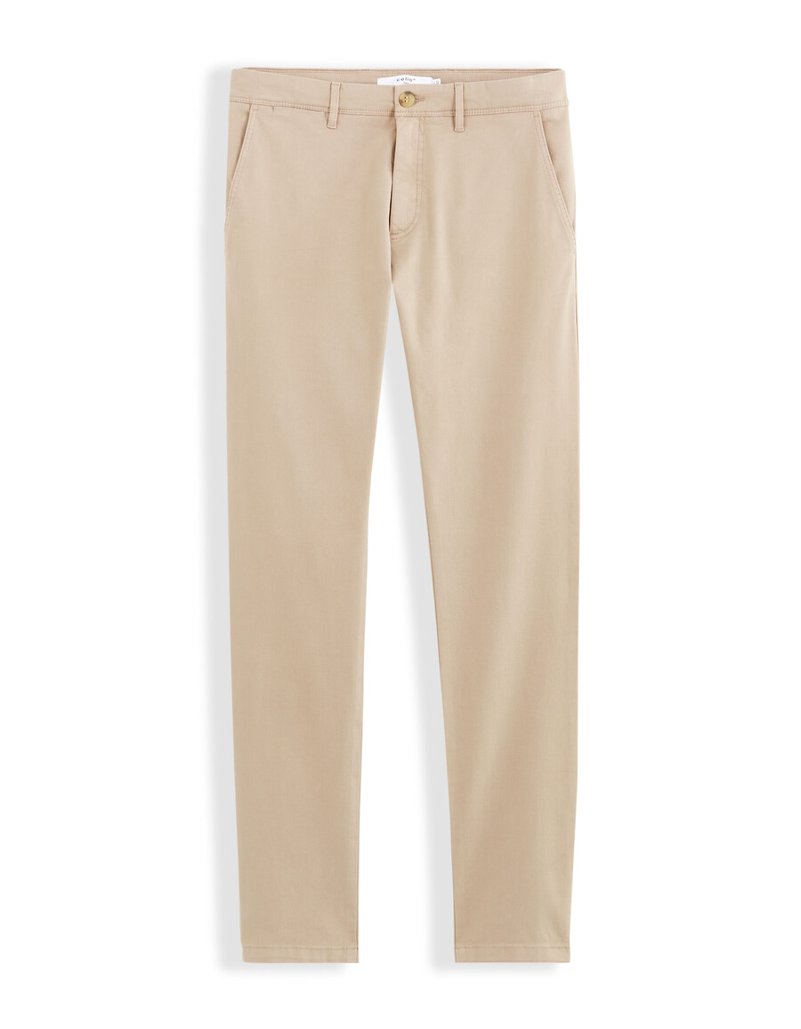 pantalones chinos ajustados de algodón elástico