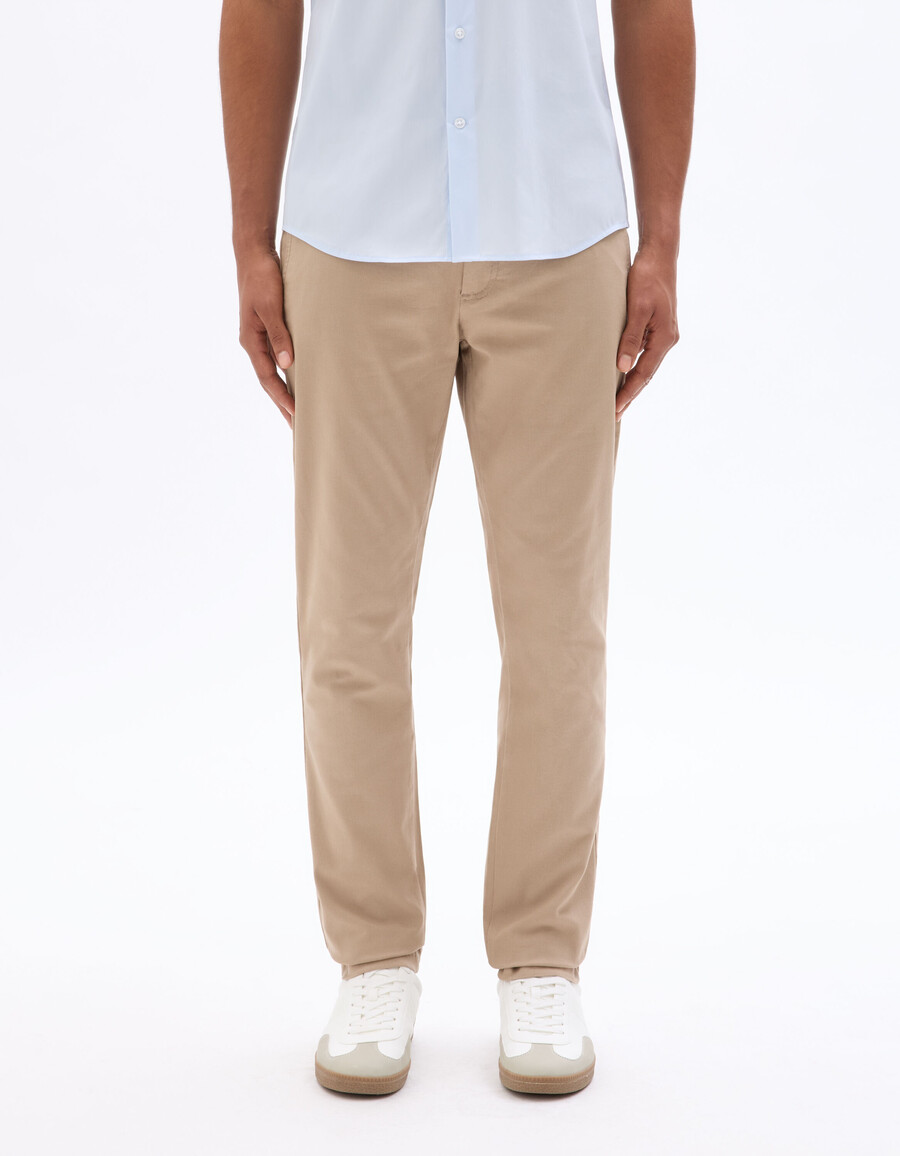 pantalones chinos ajustados de algodón elástico