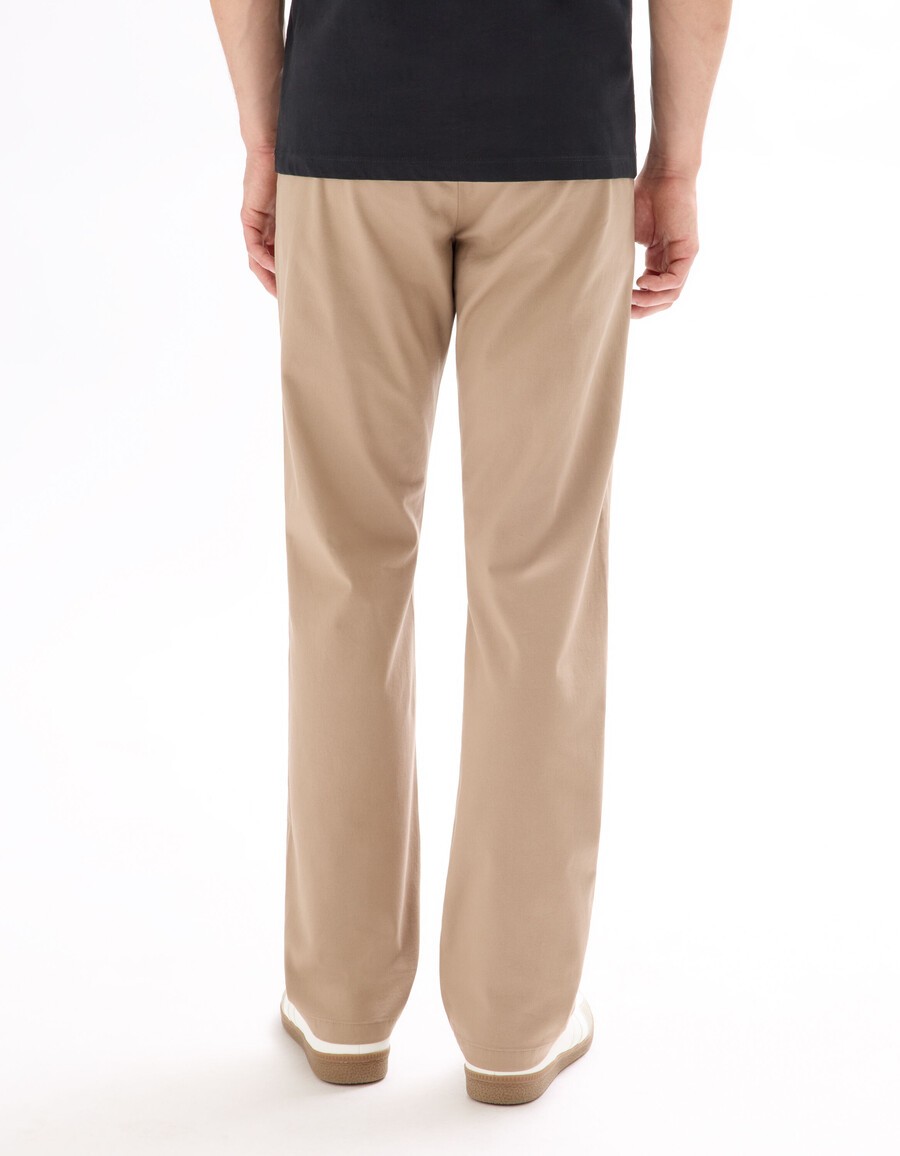 pantalones chinos rectos de algodón elástico largo estándar