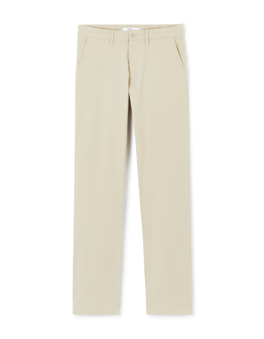 pantalones chinos rectos de algodón elástico