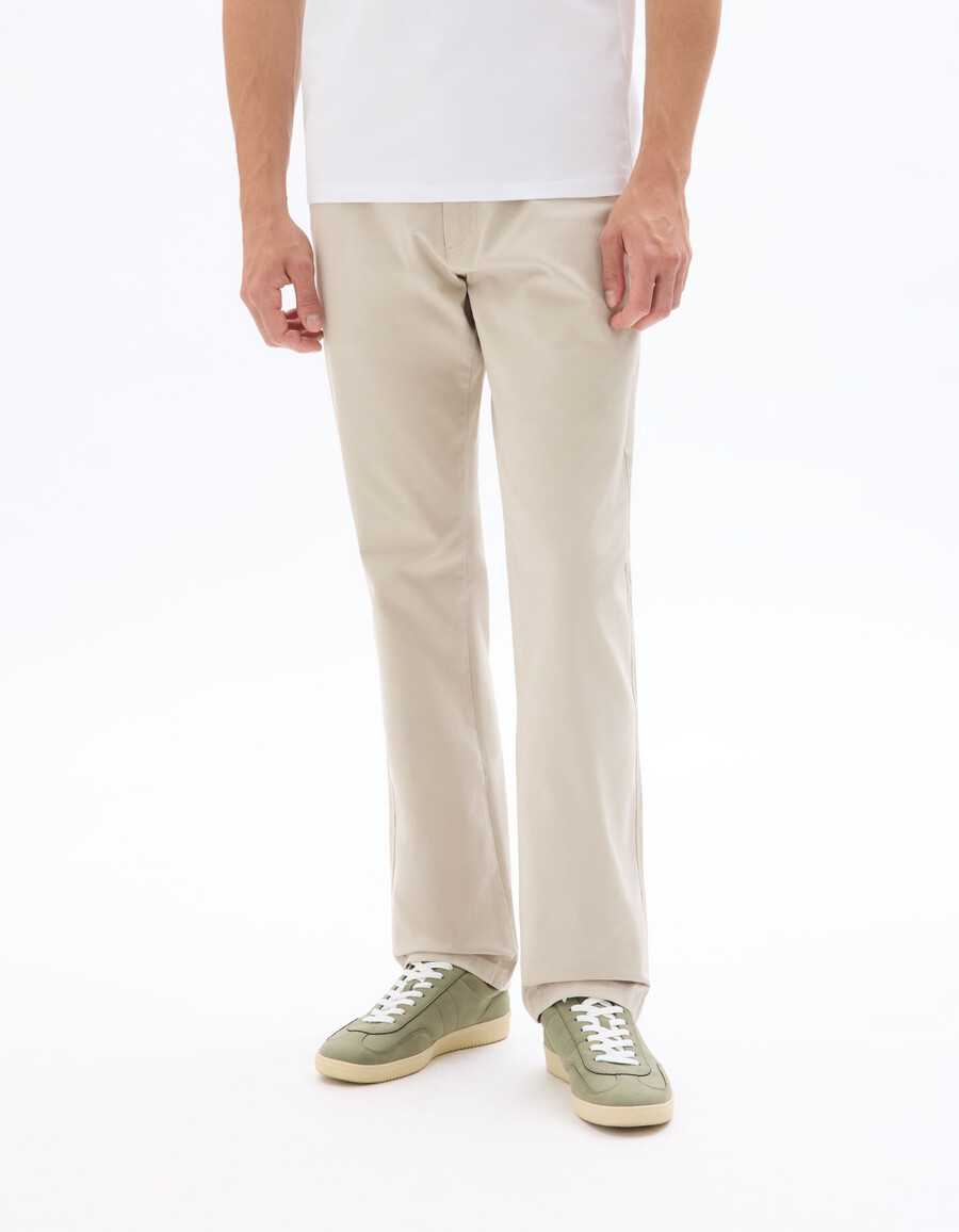 pantalones chinos rectos de algodón elástico