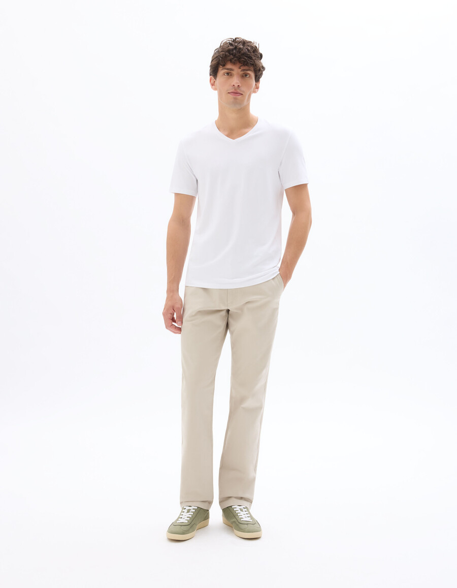 pantalones chinos rectos de algodón elástico
