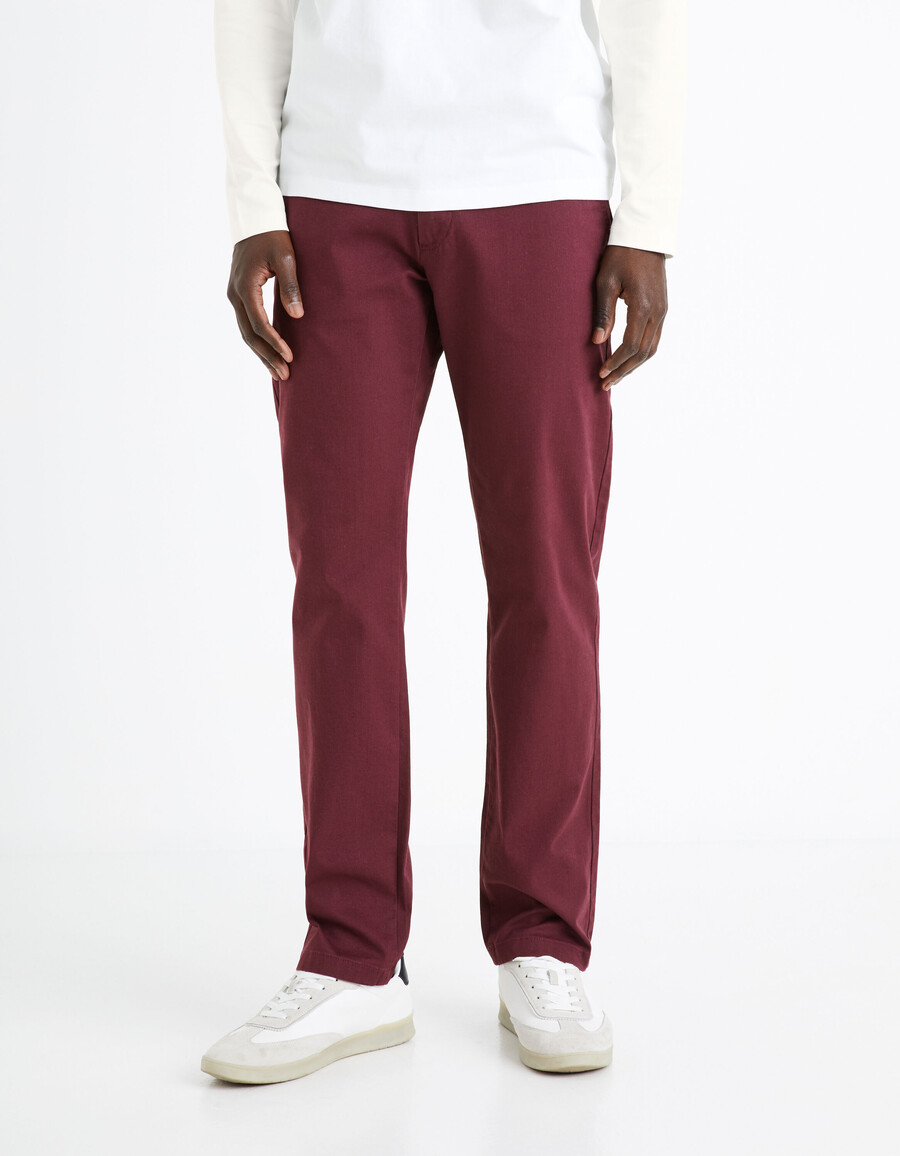 pantalones chinos rectos de algodón elástico