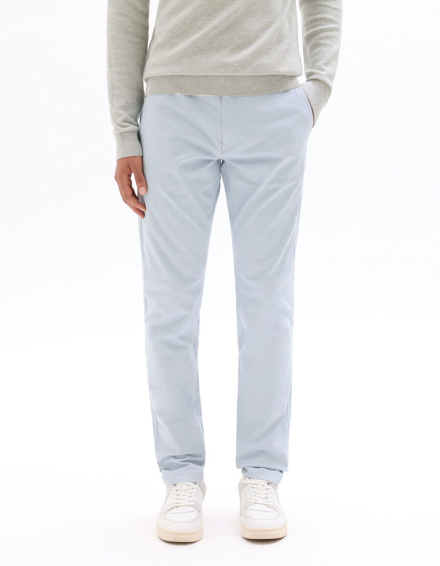 pantalones chinos ajustados de algodón elástico