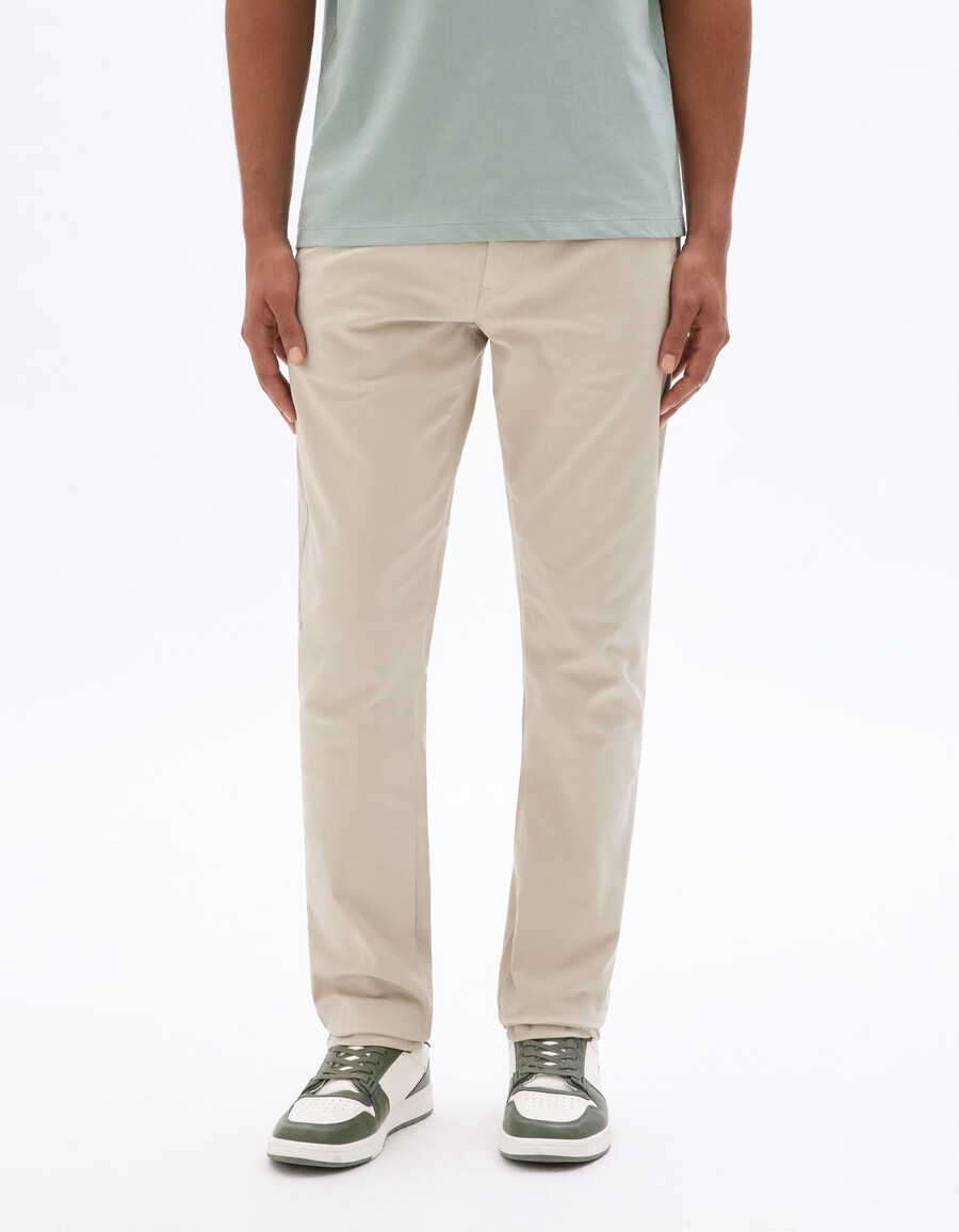 pantalones chinos ajustados de algodón elástico largos cortos y largos