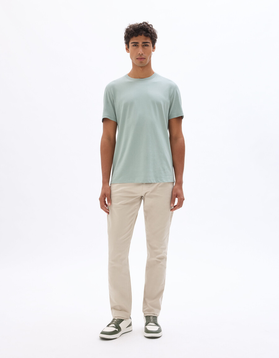 pantalones chinos ajustados de algodón elástico largos cortos y largos
