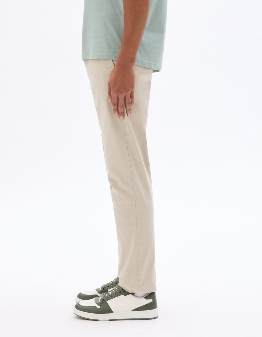 pantalones chinos ajustados de algodón elástico largos cortos y largos