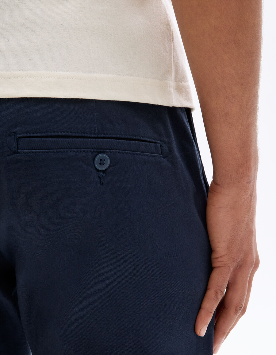 pantalones chinos rectos de algodón elástico largo cortolargo