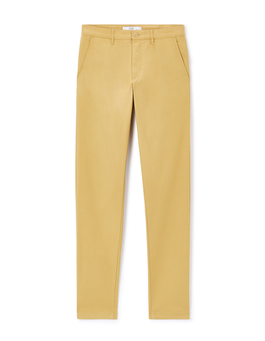 pantalones chinos ajustados de algodón elástico