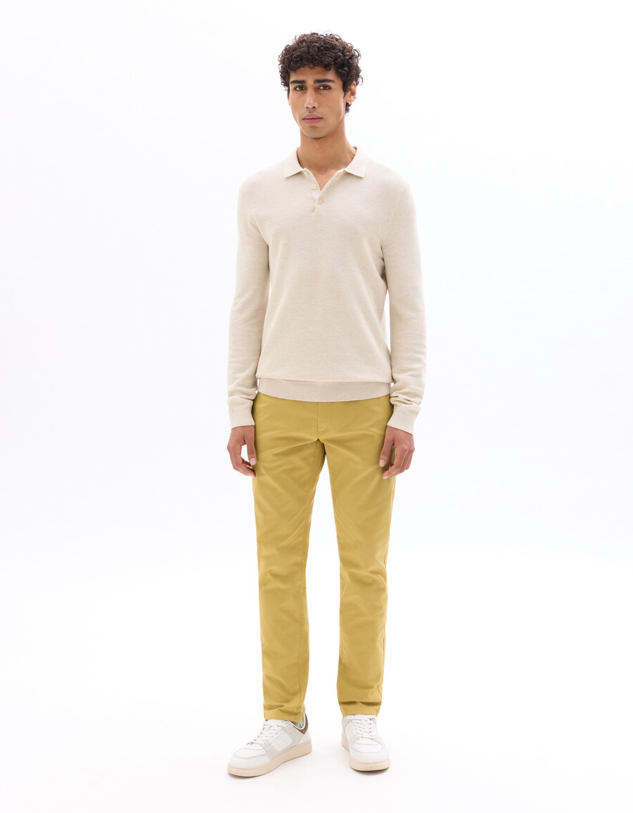 pantalones chinos ajustados de algodón elástico