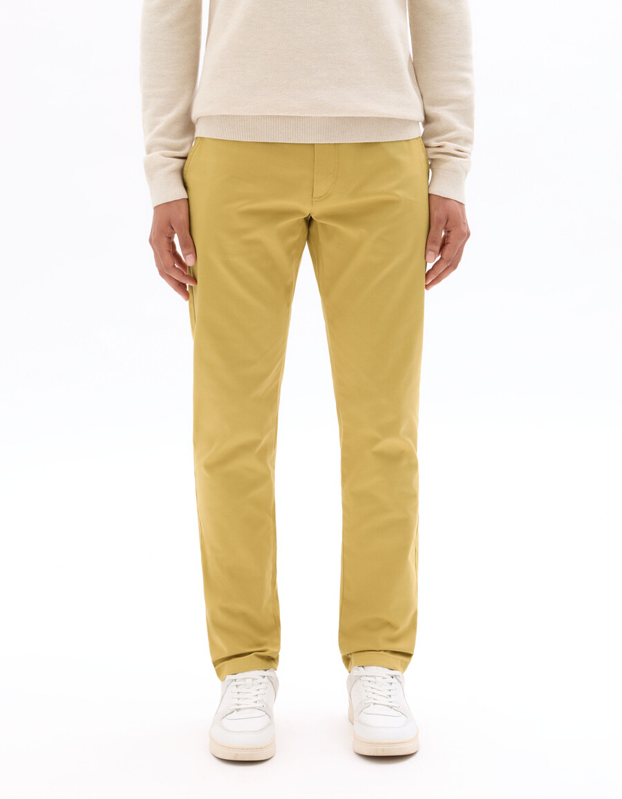 pantalones chinos ajustados de algodón elástico