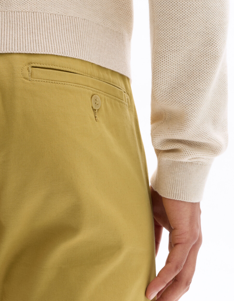 pantalones chinos ajustados de algodón elástico