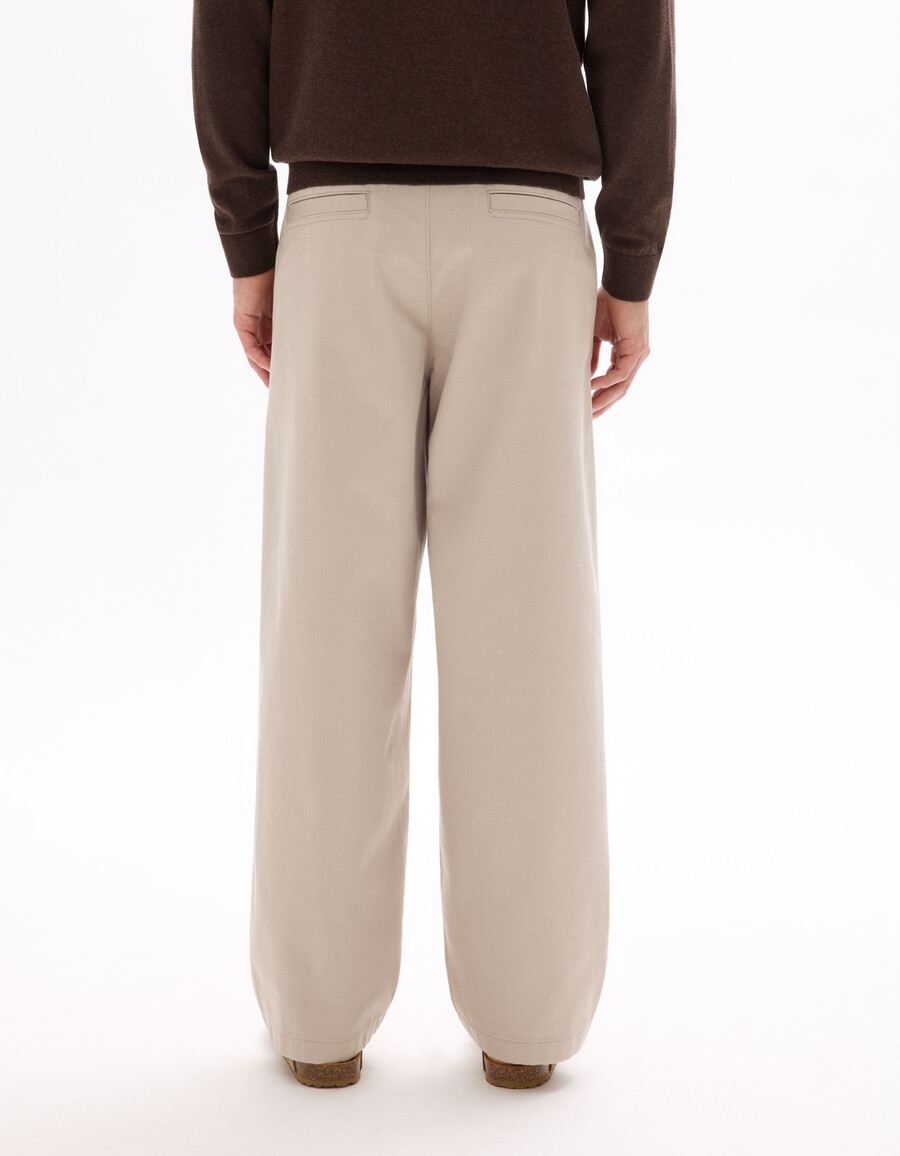 pantalones chinos holgados 100 algodón