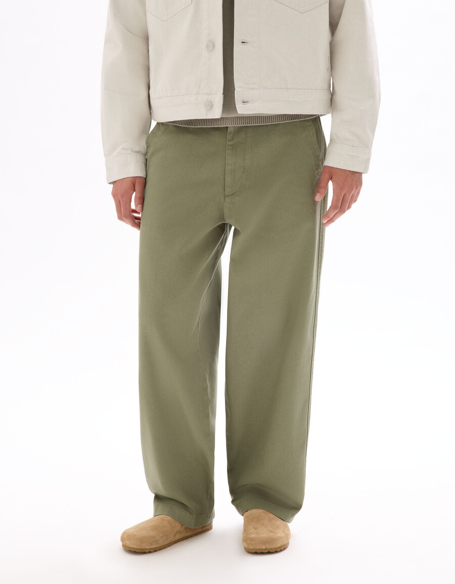pantalones chinos holgados 100 algodón
