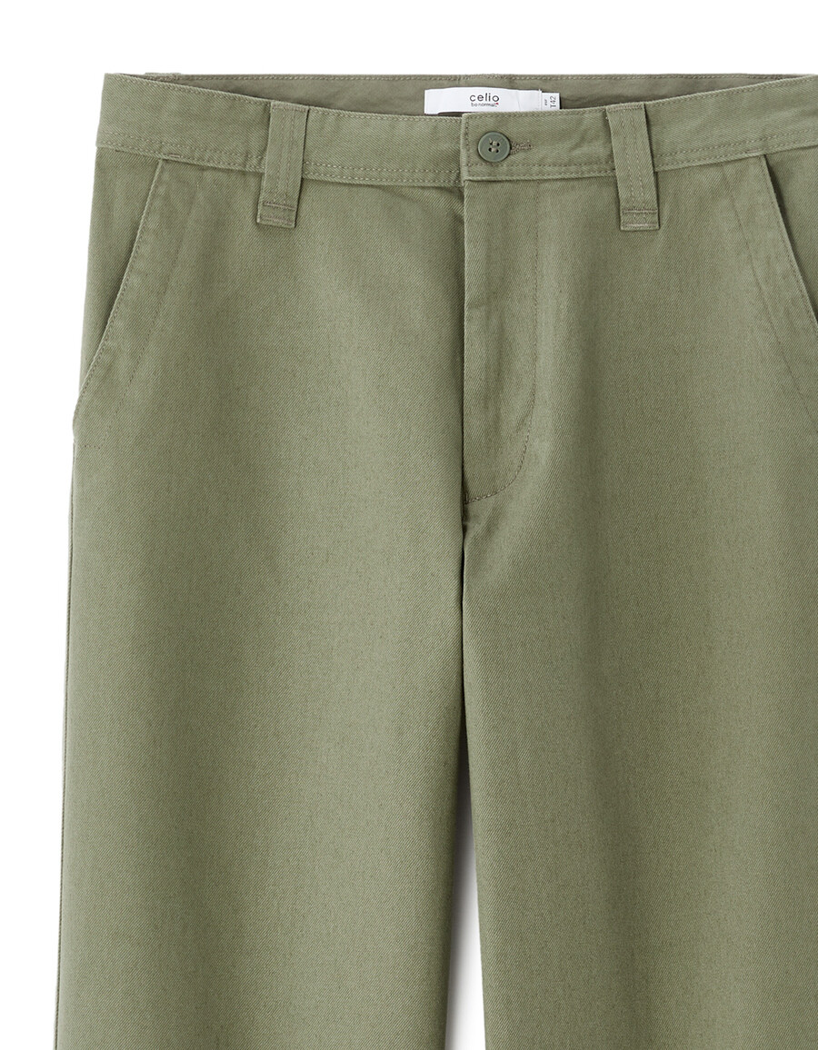 pantalones chinos holgados 100 algodón