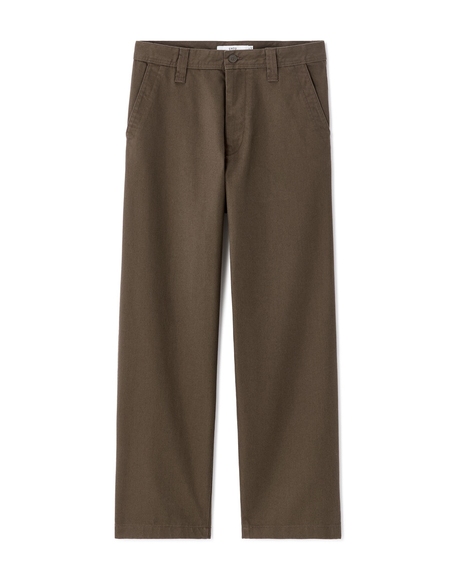 pantalones chinos holgados 100 algodón