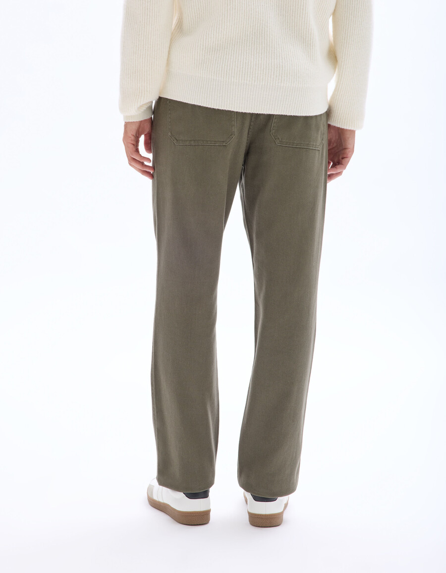 pantalones chinos holgados de algodón y lyocell