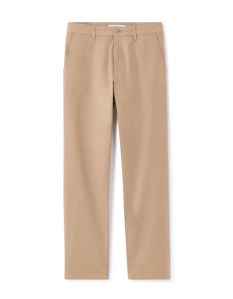 pantalones chinos de algodón elástico de pierna recta
