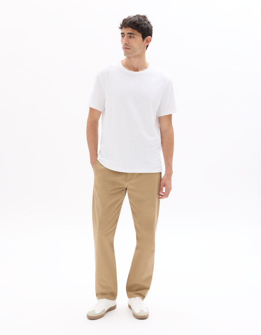 pantalones chinos de algodón elástico de pierna recta