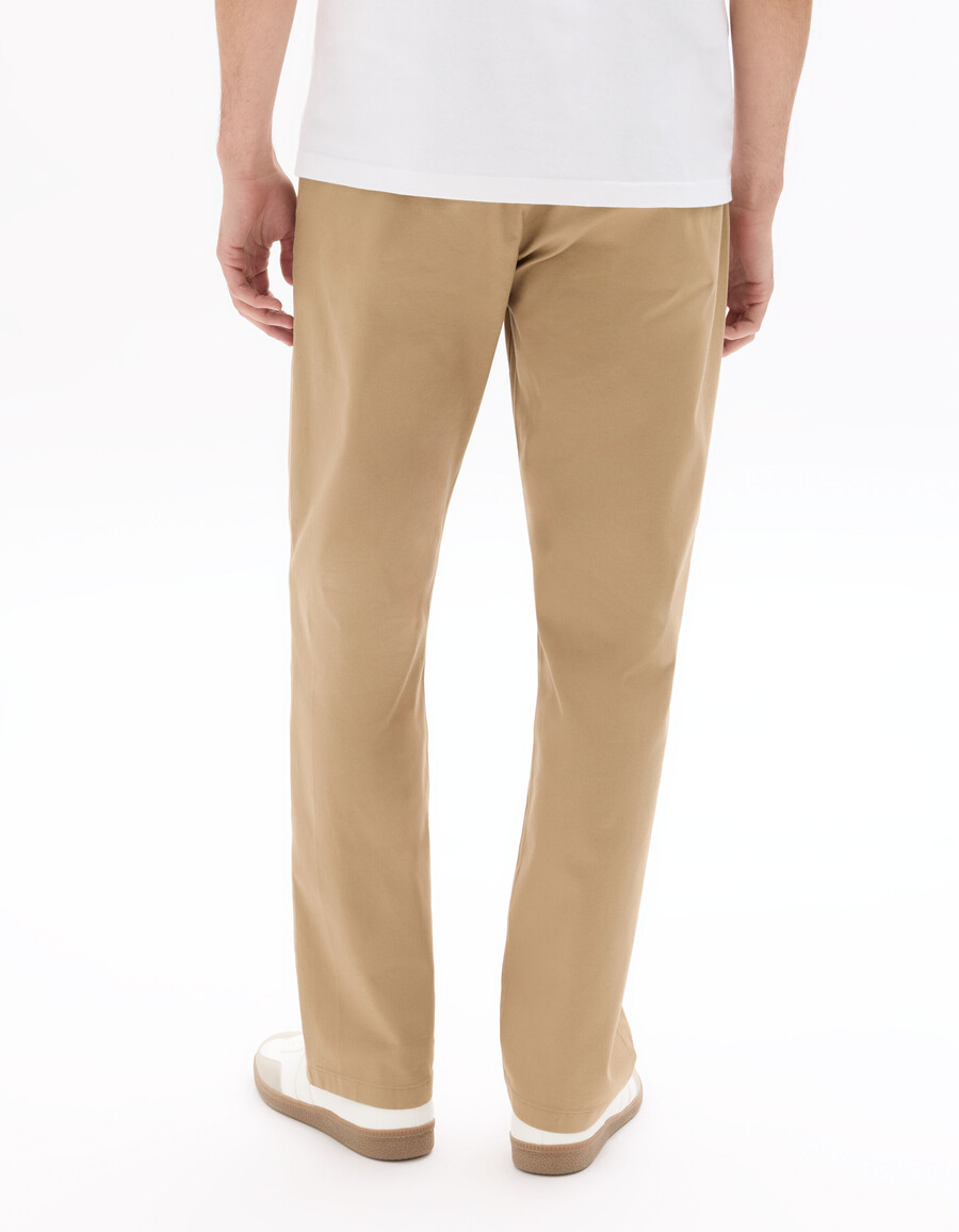 pantalones chinos de algodón elástico de pierna recta