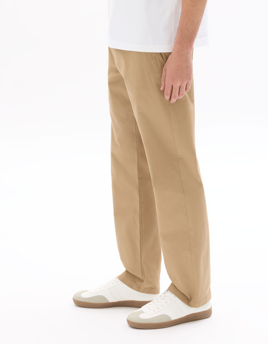 pantalones chinos de algodón elástico de pierna recta