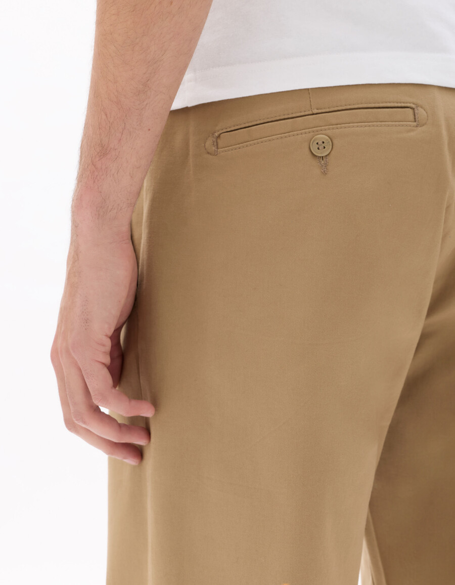 pantalones chinos de algodón elástico de pierna recta