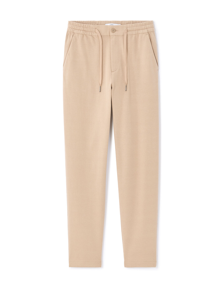 pantalones chinos de punto de corte entallado