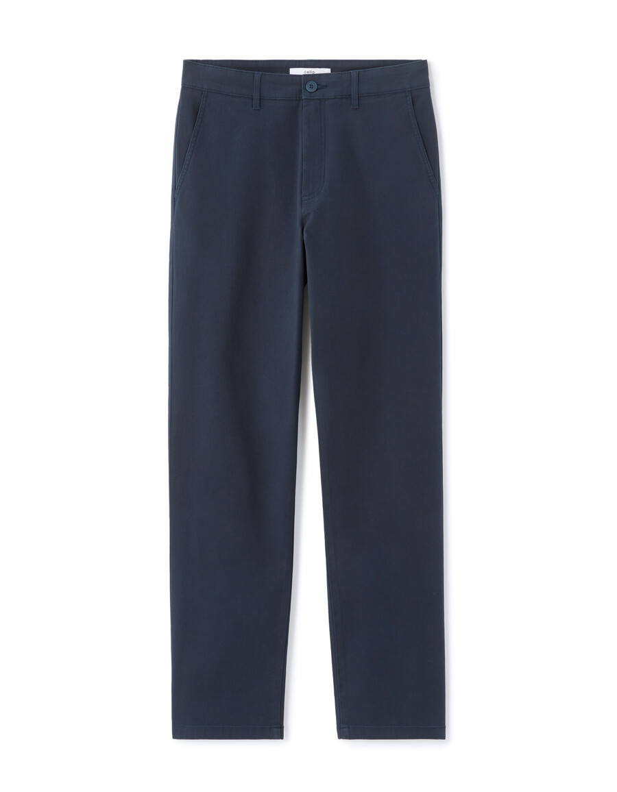 pantalones chinos de algodón elástico de corte recto